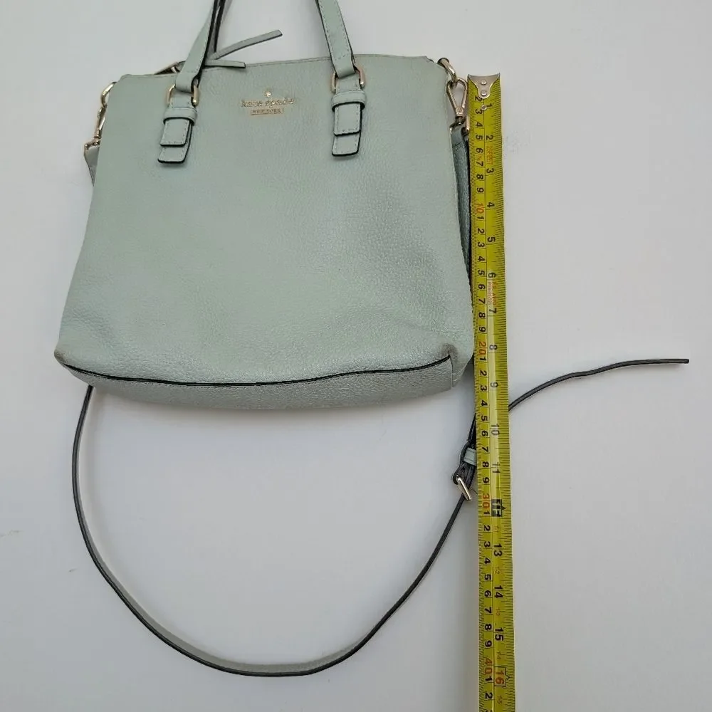 Kate Spade Jackson Street Hayley 100% Leather Sage Green Tote Crossbody Bag